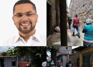 David Chavez entrega alimentos a familias de la colonia independencia