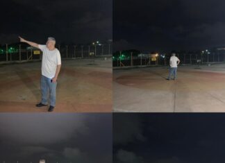 Esdras Amado Lopez en el mismo lugar donde hace 11 años asesinaron al primer mártir del golpe de estado de 2009.