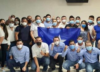 Comités de la juventud en Choluteca son juramentados como dirigentes del movimiento Unidad y Esperanza.