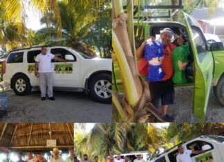 Tito Moreno y todo el equipo de la Nueva Ruta en tela celebran el día del niño.
