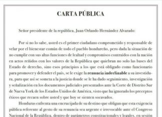 A través de comunicados diferentes sectores de la sociedad civil y empresarial piden la renuncia del Presidente Hernandez.