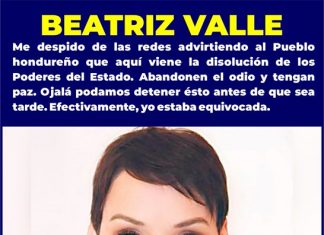 Diputada Beatriz Valle al despedirse de las redes sociales advierte que viene la disolucion de los poderes del Estado