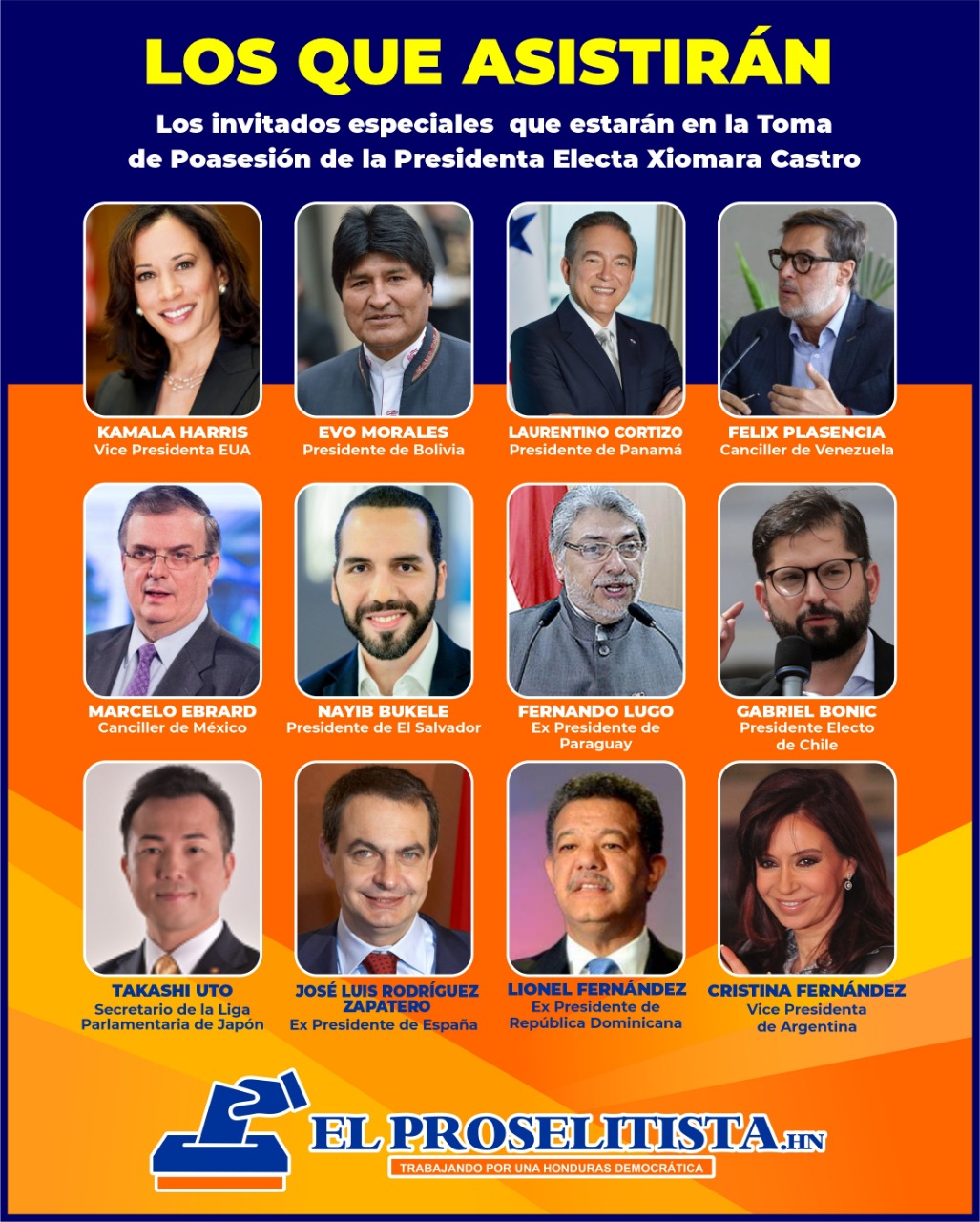 Confimada la presencia de dignatarios y presidentes de varios países en la toma de posición de Xiomnara Castro