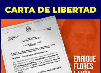 En libertad Enrique Flores Lanza gracias a la amnistía aprobada por el Congreso Nacional