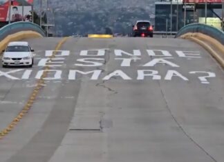 ¿Donde esta Xiomara? la interrogante que dejaron plasmada en las calles de la capital