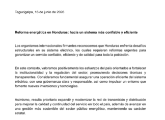 BID, Banco Mundial, CAF y BCIE respaldan reforma energética en Honduras