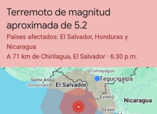 Copeco reporta sismo de magnitud 5.8 en el Pacífico y descarta amenaza de tsunami