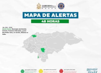 Copeco extiende Alerta Verde por 48 horas en tres municipios de Honduras