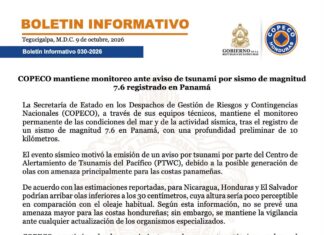 Copeco mantiene vigilancia por posible variación del oleaje tras sismo en Panamá