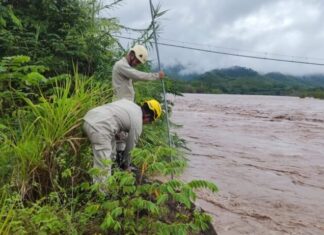 Bomberos mantienen vigilancia ante crecida del río Ulúa en Santa Bárbara